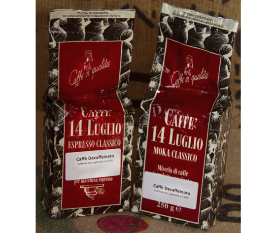 12 pieces of 250g each Decaffeinato