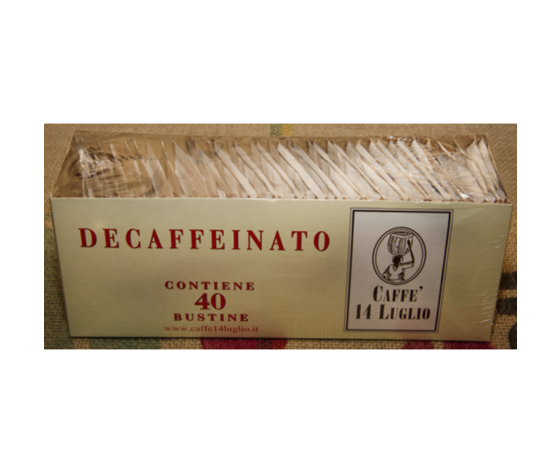 4 confezioni da 40 buste di Decaffeinato